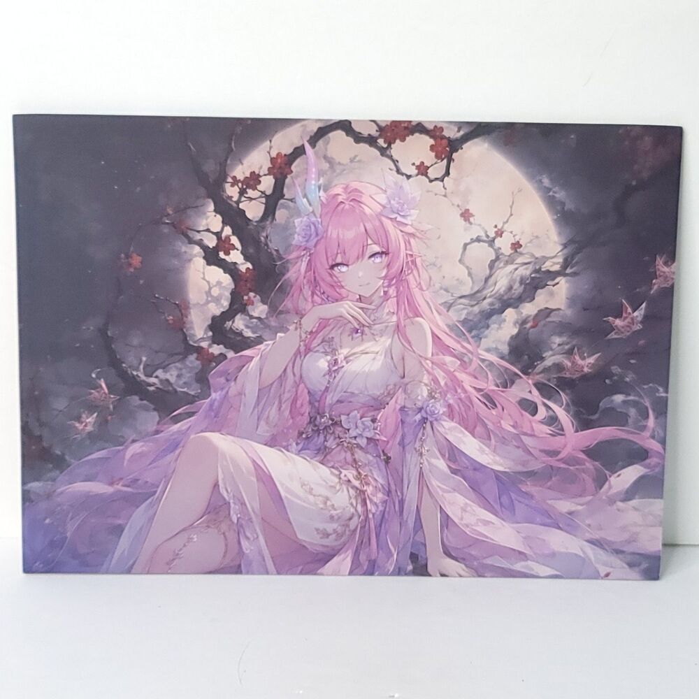 Elysia Moonlight Dark Waifu Card Anime Girl Wall Art Oversized Board A5